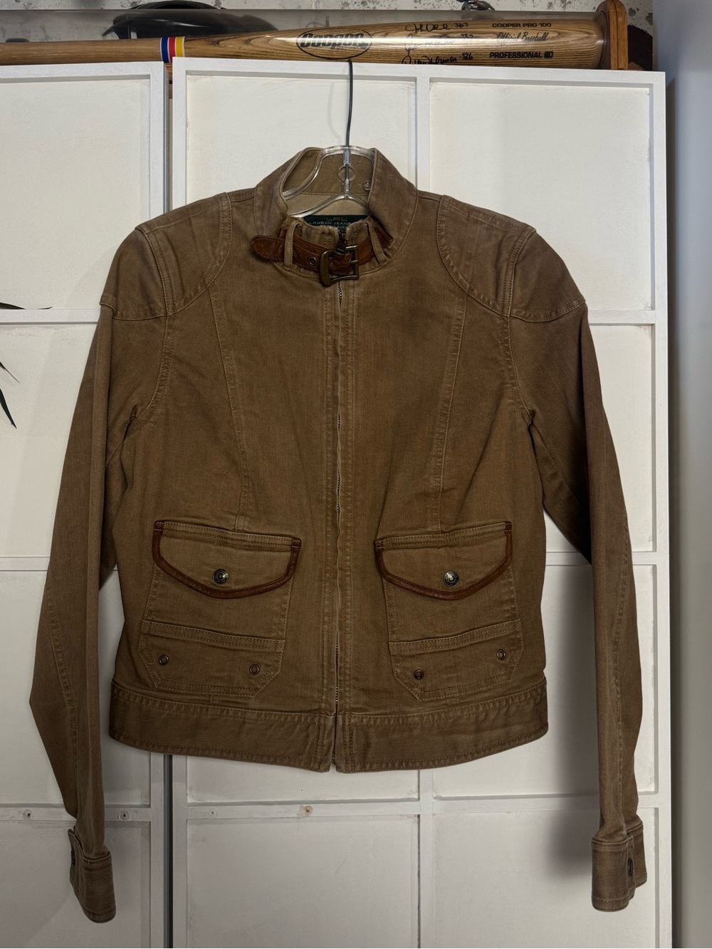 Ralph Lauren Brown Cotton Utility Jacket with Buckle Collar
